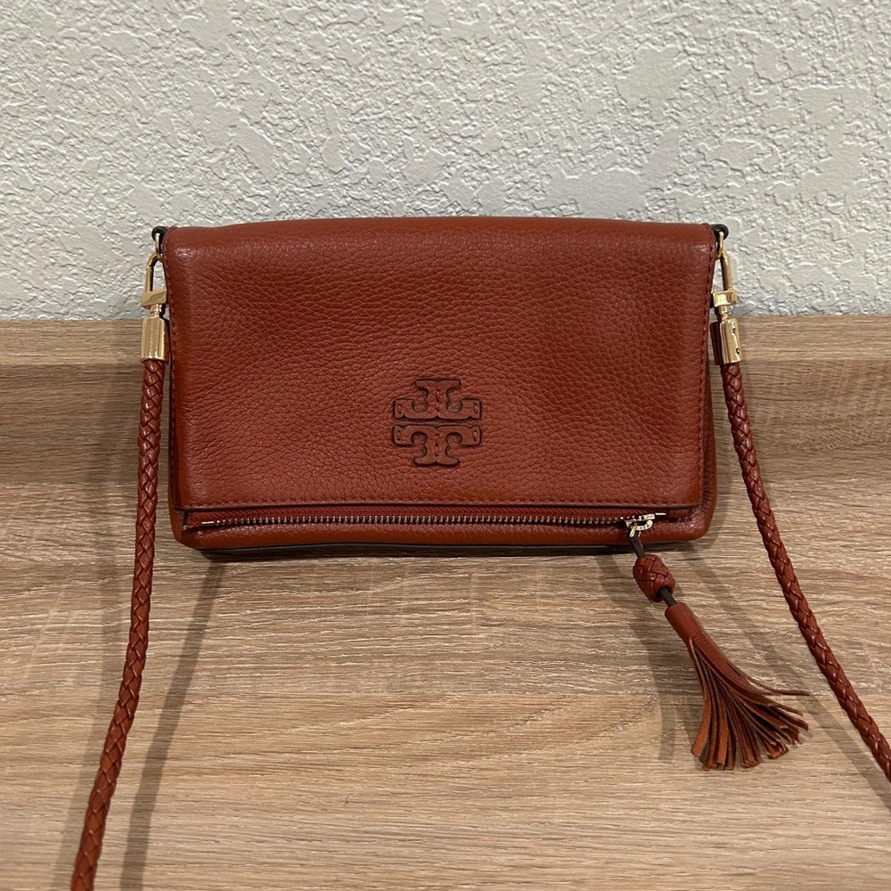 Tory Burch Cognac Leather Crossbody Bag